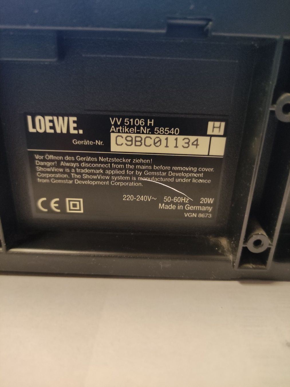 Loewe Aufnahmegeräte: VHS Video Recorder Loewe VV5106 Stereo – Gebraucht aus Mitlödi von Amik 1