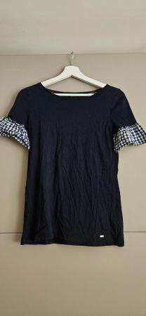 Tommy Hilfiger T-Shirt, dunkelblau Karomuster Ärmel Grösse S