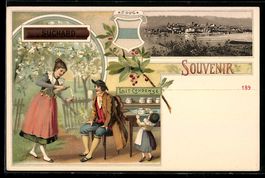 Litho Zug, Ortspanorama, Suchard Chocola