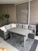 Lounge Set Rattanoptik mit Tisch grau guter Zustand