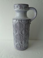 Grosse Keramik Bodenvase - Scheurich 1970 - hellgrau Vintage