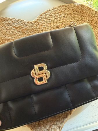 Sac à bandoulière matelassé noir BOSS doré neuf