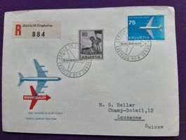 Erstflugbrief mit DC-8 der Swissair nach New York 30.11.60
