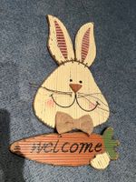 Hase-Dekoration für Ostern, Holz, "Welcome" Schild für Tür