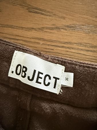 OBJECT Damen Shorts Grösse 36 Braun Leinen