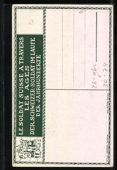 Foto, Lettere & Cartoline: sign. Ed. Elzingre: Der Schweizer Soldat – Usato da Berlin venduto da bartko-reher 1