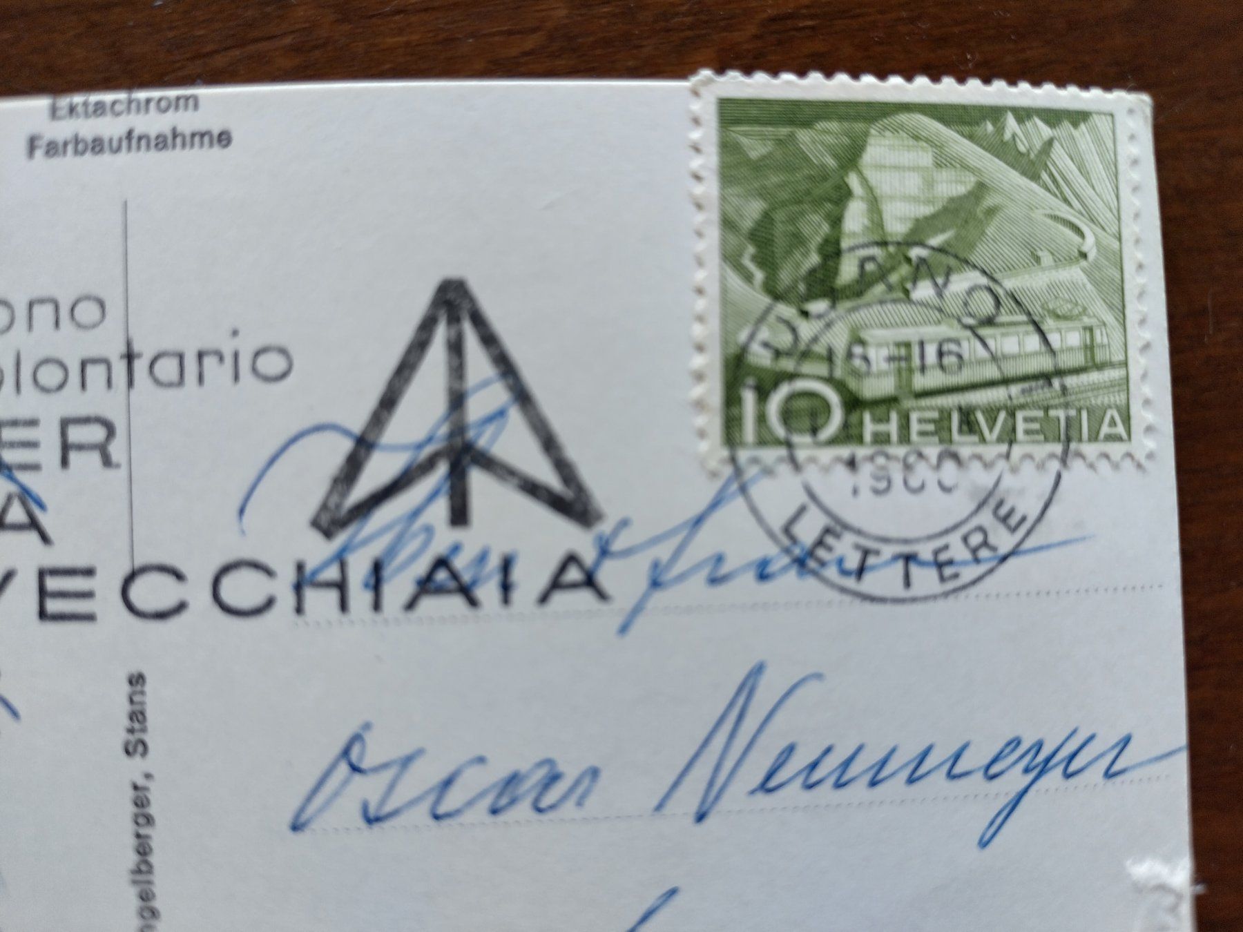 Cartoline postali: Ansichtskarte Lugano 1960 – Usato da Wildhaus venduto da Hukwildhaus 1