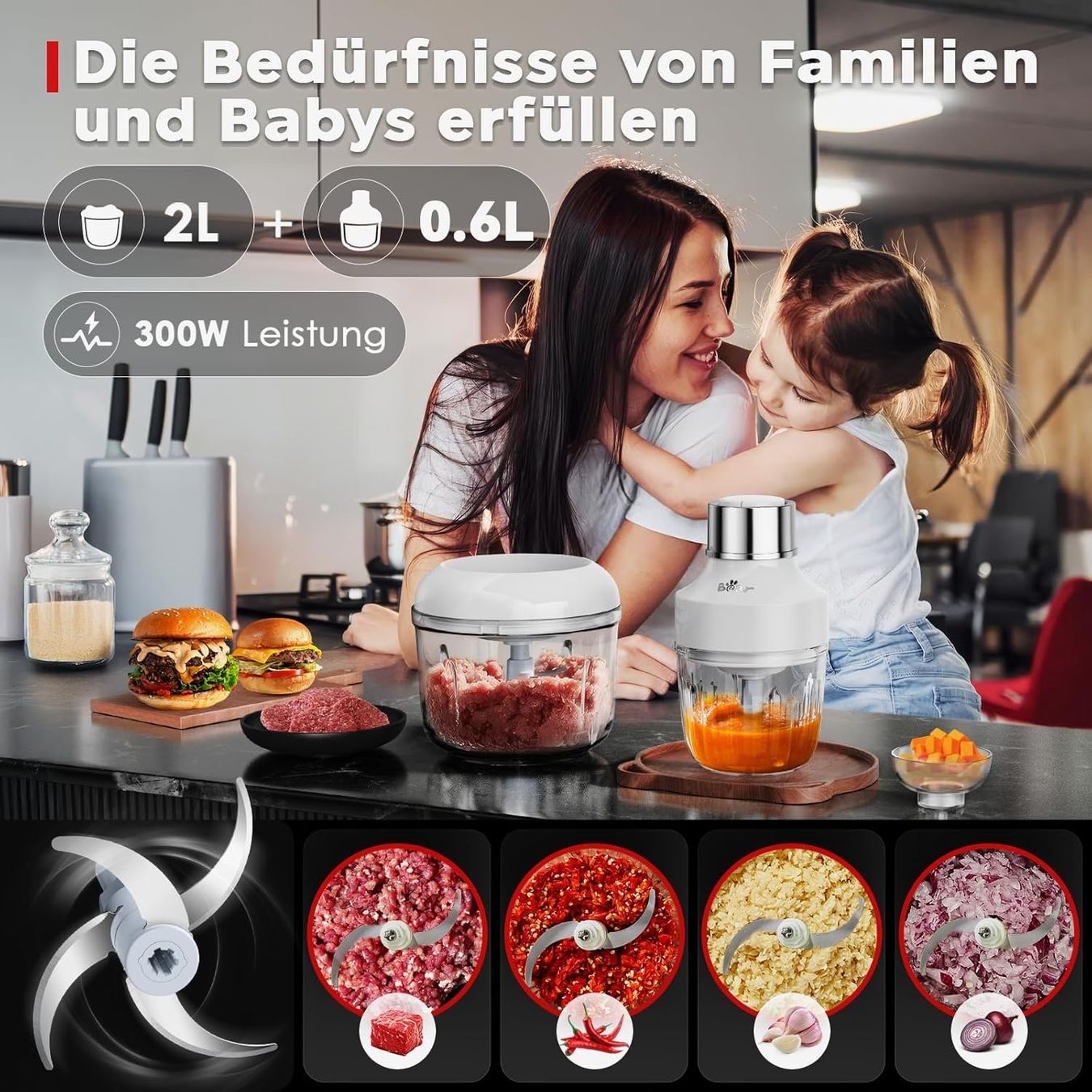 Elettrodomestici da cucina: Elektrischer Zerkleinerer mit Glasbehälter – Nuovo e nell'imballaggio originale da Herisau venduto da Senn24 3