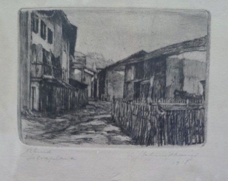 Gemälde: Original Radierung Silvaplana Engadin 1918 – Gebraucht aus Flums von Flumsantik 1