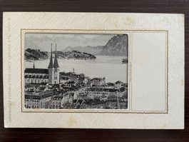 LUZERN Stadtansicht aus SEIDENGEWEBE, Adolf Grieder & Cie