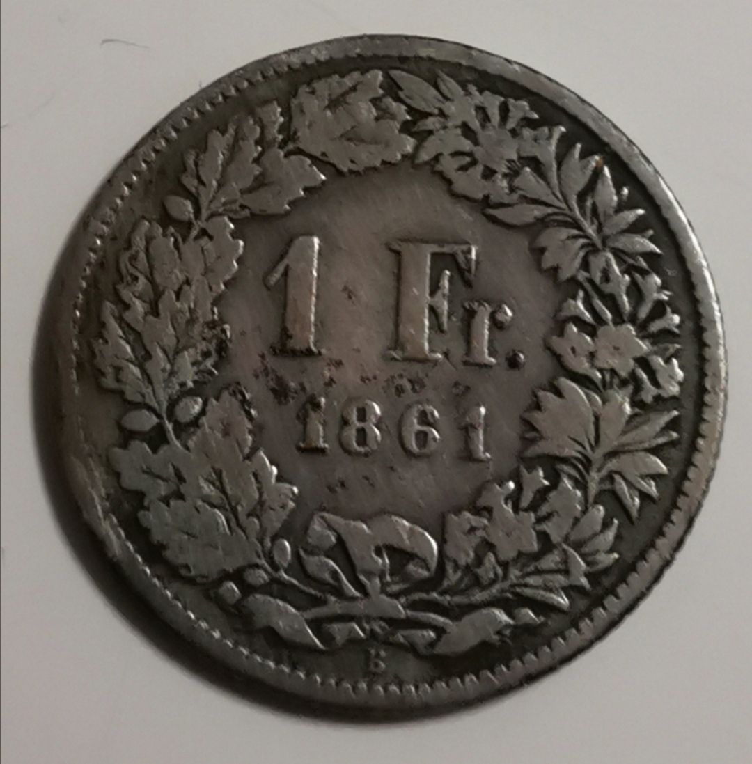 Alle Münzen: 1 Franken 1861 Silber – Gebraucht aus Zürich von turbopuz