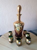 Antikes Likörset, Karaffe und 6 Gläser, Gold Murano
