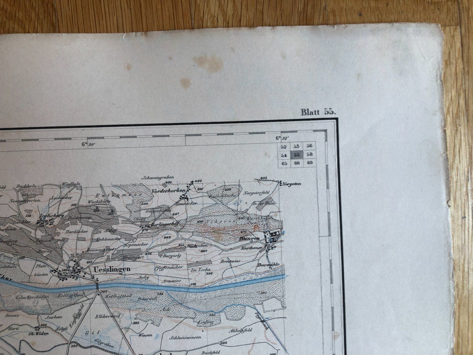 Cartine & Atlanti: Siegfriedatlas Bl. 55: Ellikon 1883 – Usato da Zürich venduto da allp 4