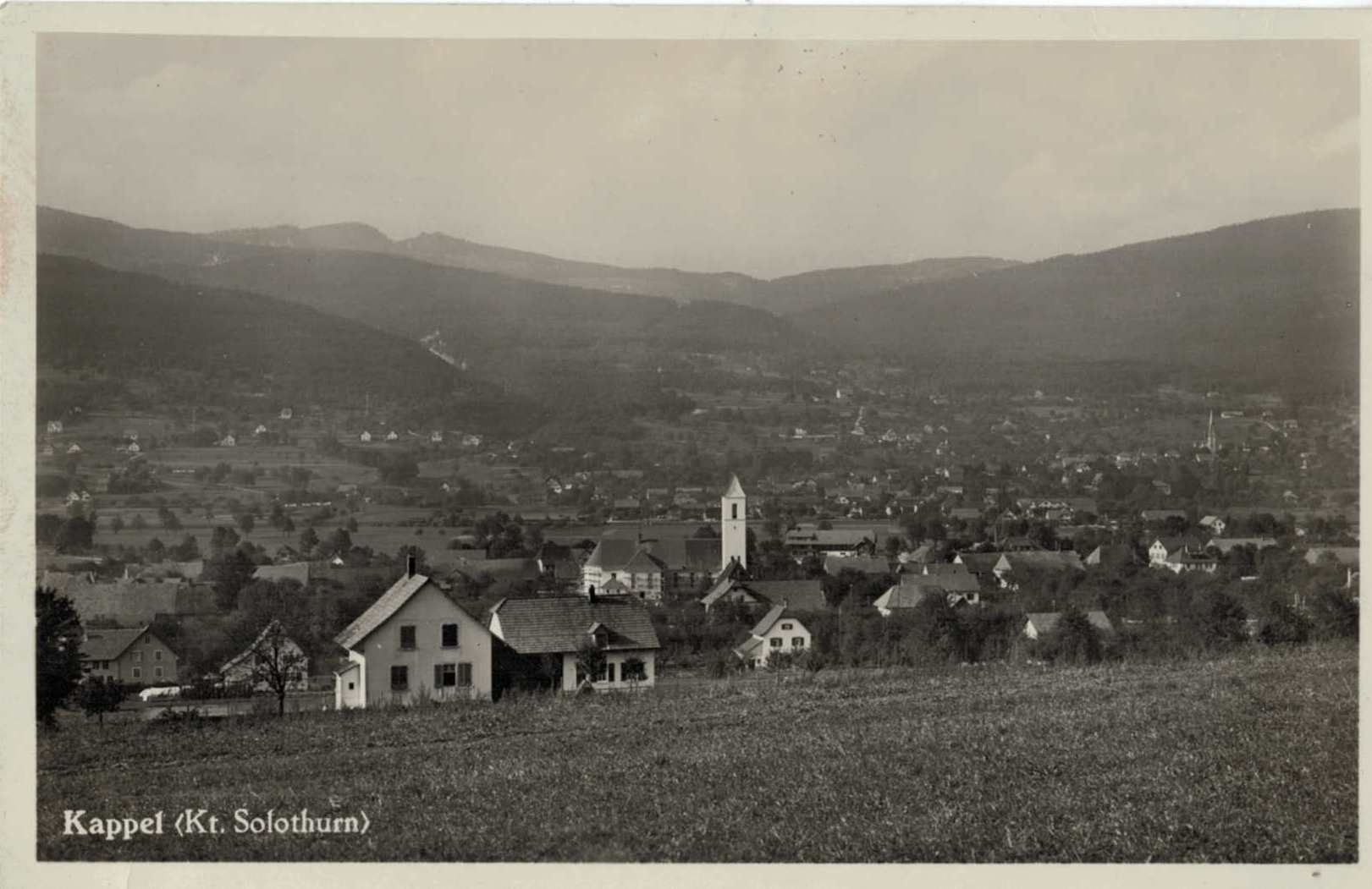 Ansichtskarten: Kappel SO Ortsansicht , ca.1940 – Gebraucht aus Solothurn von Bepposol