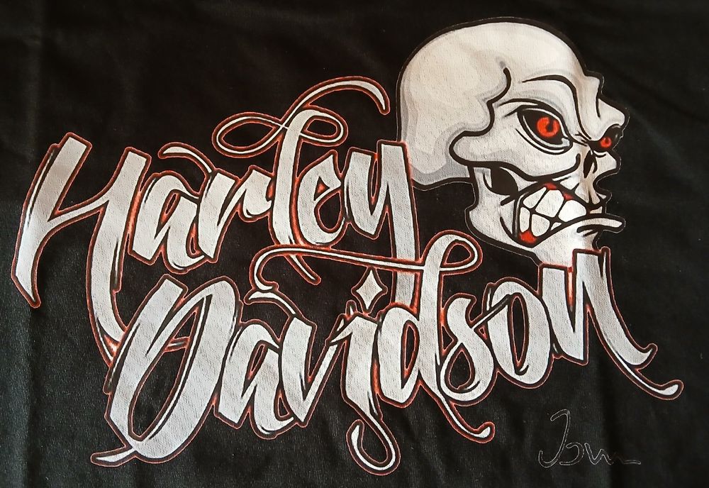 T-shirt Harley Davidson, skull, taille XL/J187 2
