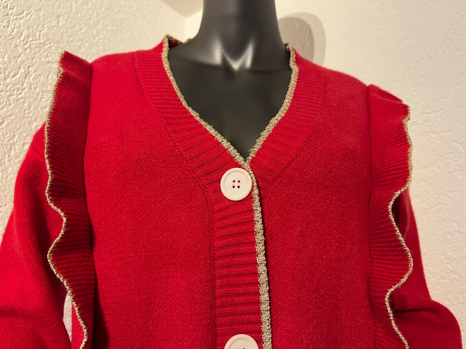 Giacche: Frühling Herbst Damen Strickjacke Rot Gr M – Usato da Frenkendorf venduto da Style365 3