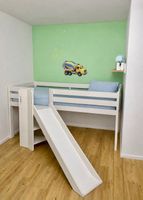 Kinder Hochbett weiss mit Rutsche und Treppe gebraucht