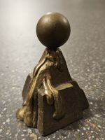G. Rossi Skulptur, Kunst, Kunstobjekt, Gold o. golden Vulkan
