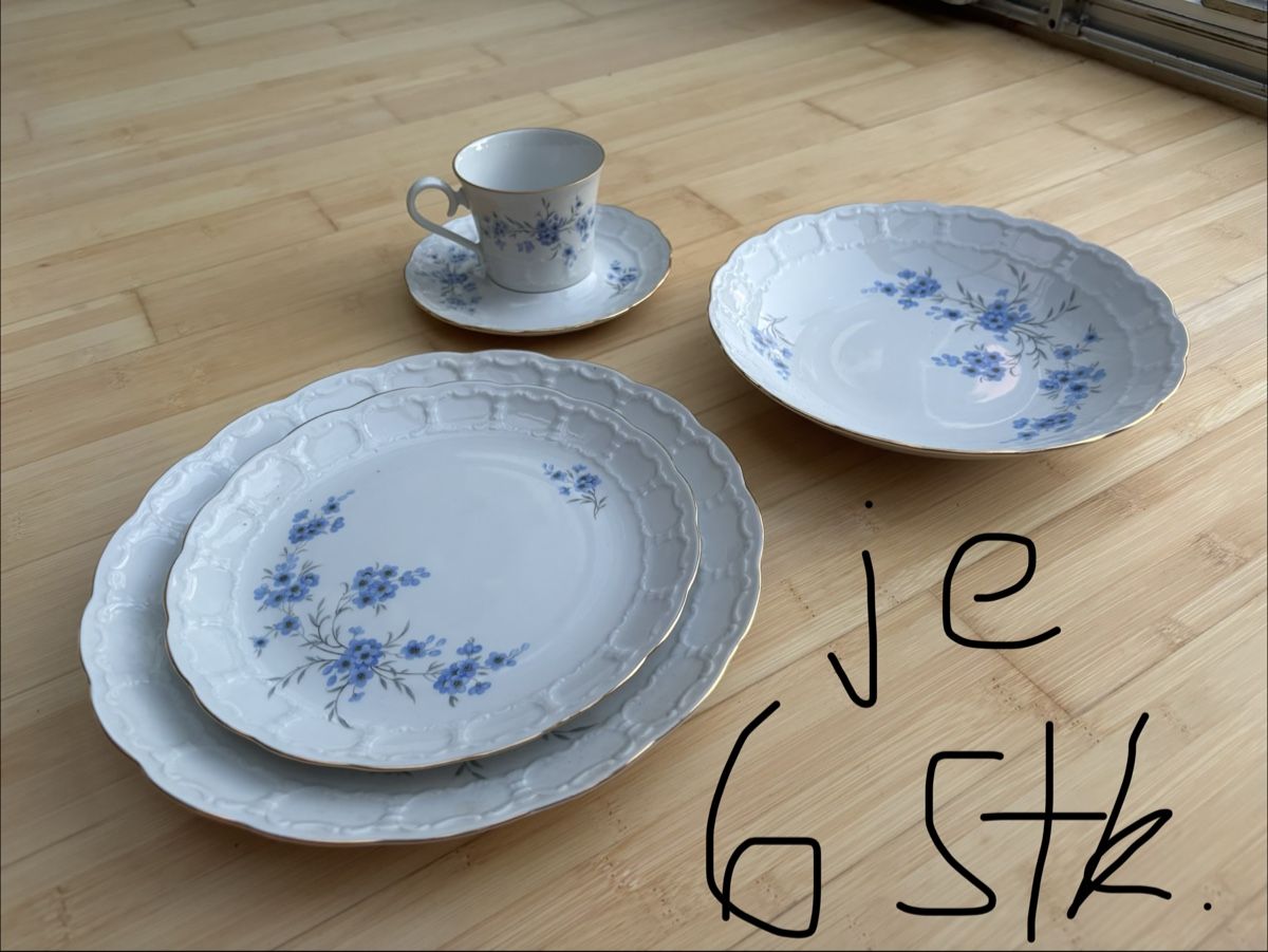 Set di piatti: Langenthal Geschirrset weiss blau – Usato da Uster venduto da Bigi01 1