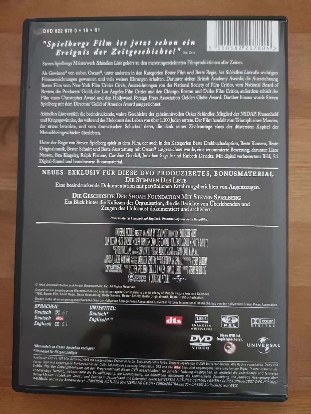 Alle DVDs: Schindlers Liste – Gebraucht aus Aarau von d_m_bf6g 1