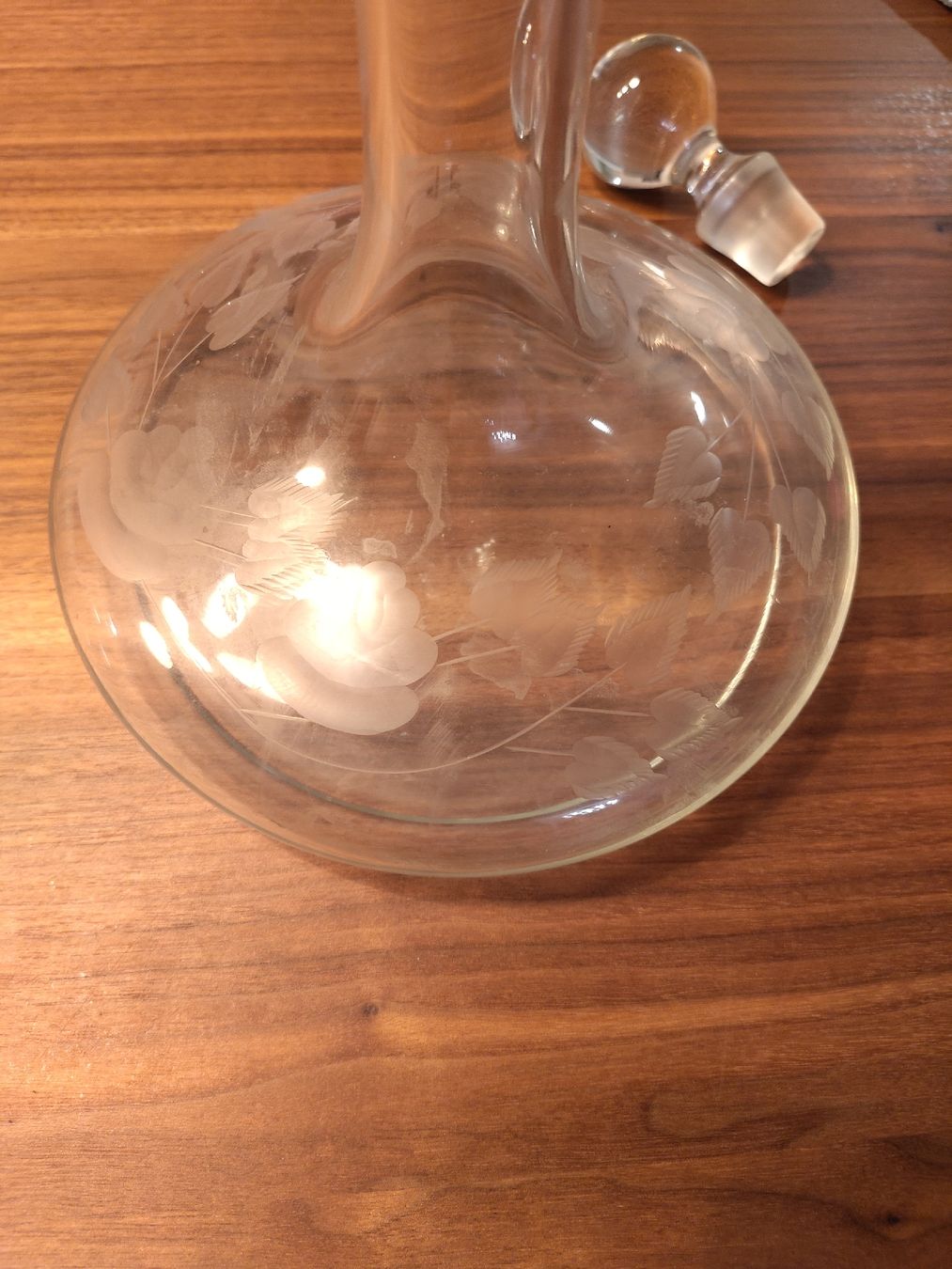 Karaffen: Dekantierer / Glaskaraffe mit Blumenmotiv – Gebraucht aus Wiesendangen von sil_j598 3