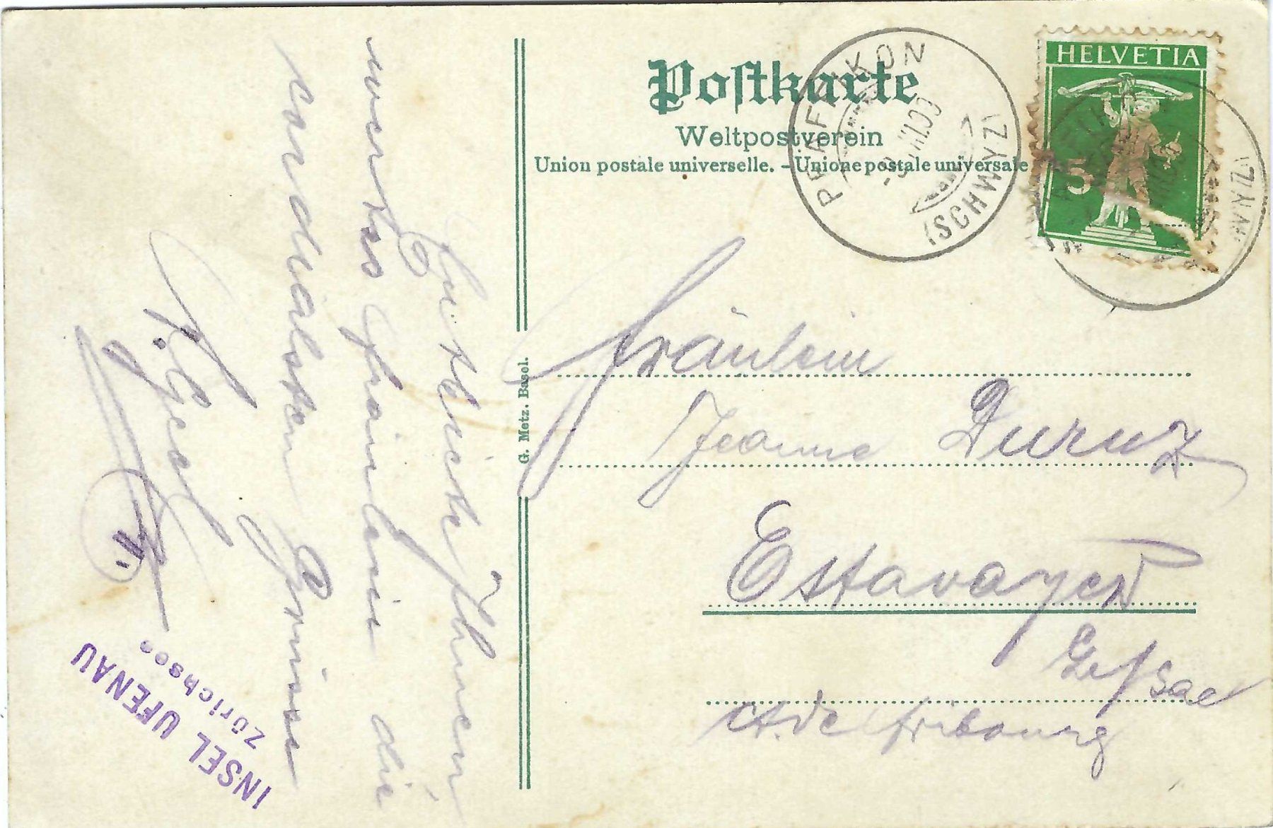 Cartes postales: Ufenau, 9.VIII.09 – D'occasion à Bürglen UR par Tellbike 1