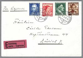 1941, SATZBRIEF PJ 0 BASEL 8.I.42, SAUBER