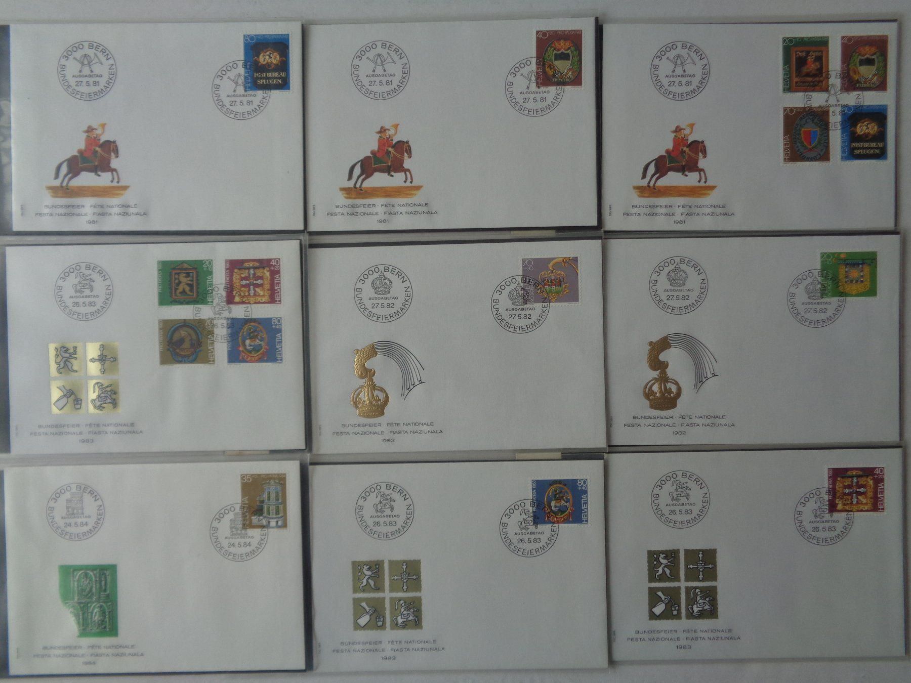 Alle Briefmarken: 72 Ersttagsbriefe mit Album – Gebraucht aus Chur von omonia 3