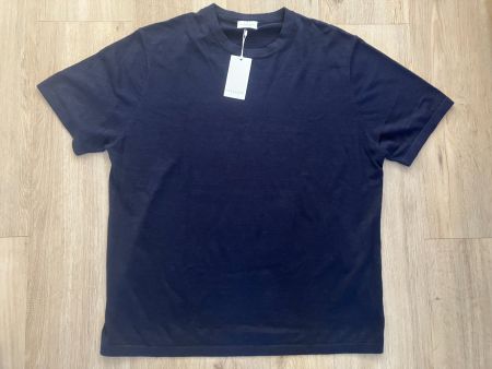 Profuomo Dunkelblaues Herren T-Shirt, Leinen/Baumw Grösse XL