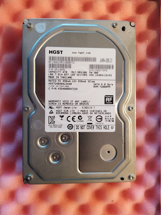 Hitachi Dischi rigidi: HGST HDS 724040ALE640 4TB Intern, 7200 RPM, 3.5" – Usato da Niederwil AG venduto da red.santa