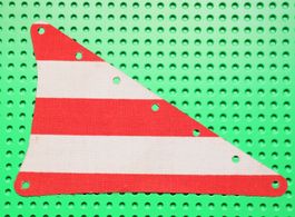 LEGO® Cloth Sail Triangular 14 x 22 with Red Thick Stripes