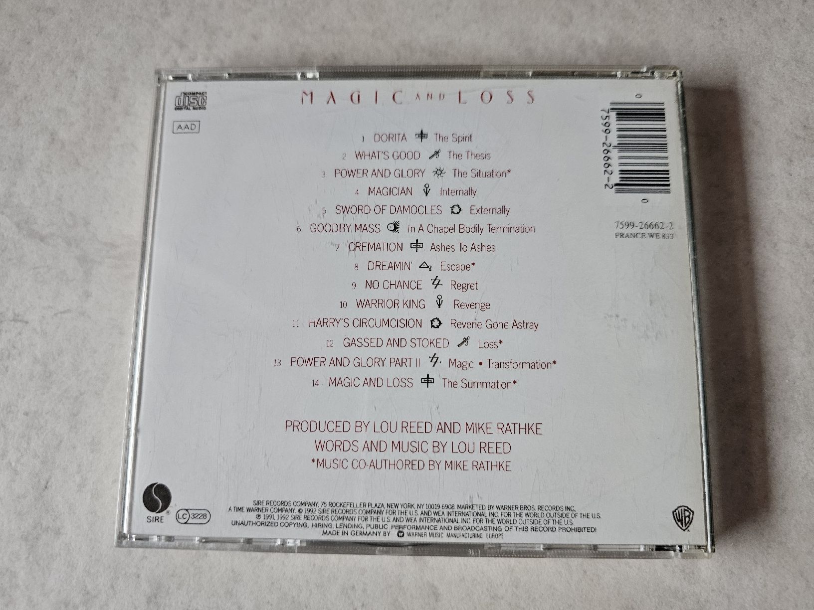 CD: Lou Reed  -  Magic And Loss – Usato da Schneisingen venduto da backstore24 1