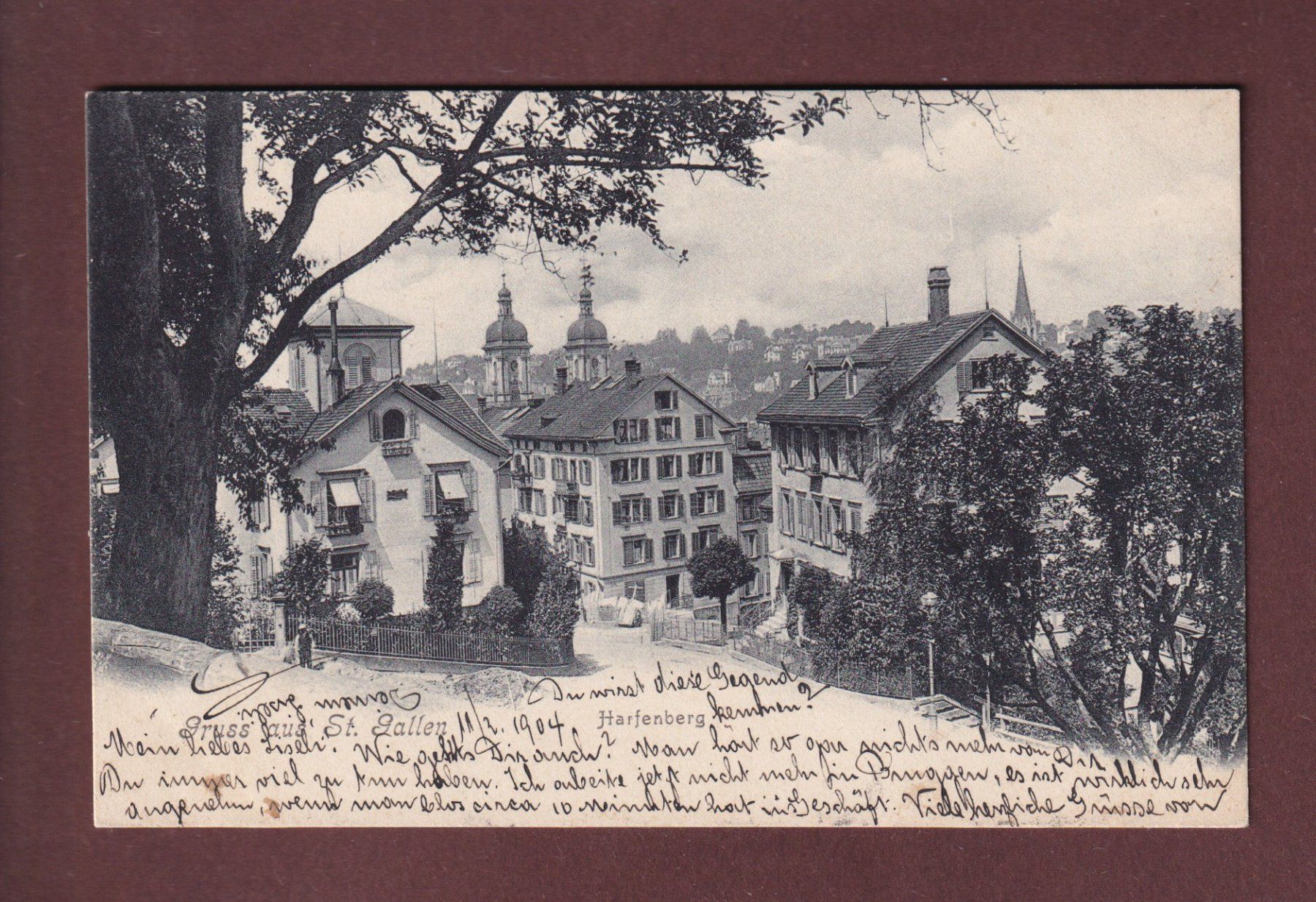Cartoline postali: ST. GALLEN - Harfenberg - 1904 – Usato da Pully venduto da nicecards