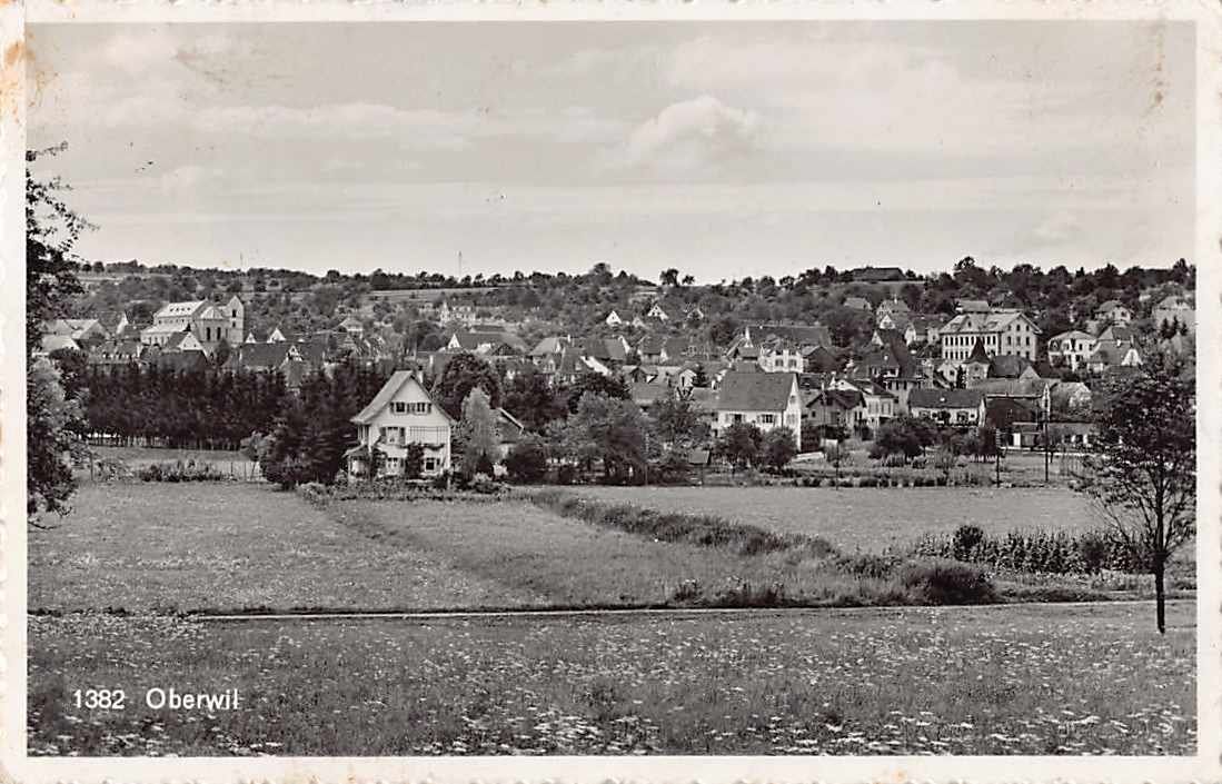Cartoline postali: 2 uralte Ansichtskarten OBERWIL BL 1910/39 EISBAHN !!! – Usato da Winterthur venduto da SchatzchischtliWinti 2