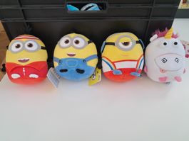 4 Minions Plüschfiguren mit Einhorn neu mit Etikette