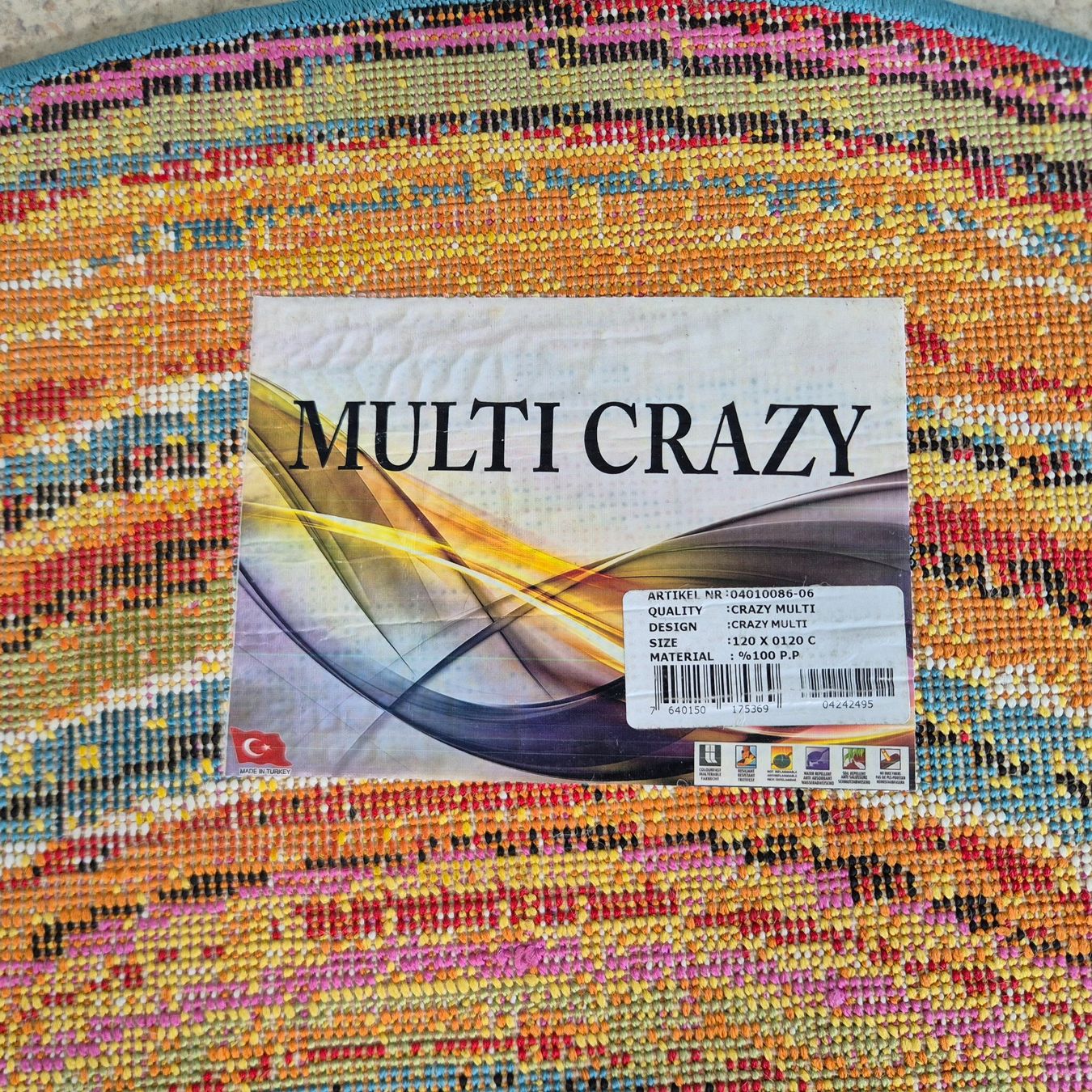 Teppiche: Multi Crazy Carpet Teppich runder Teppich 120cm – Gebraucht aus Nottwil von Wondewa-Shop 5