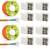 300m Cat7 Kabel + 18 Netzwerkdosen Cat6a