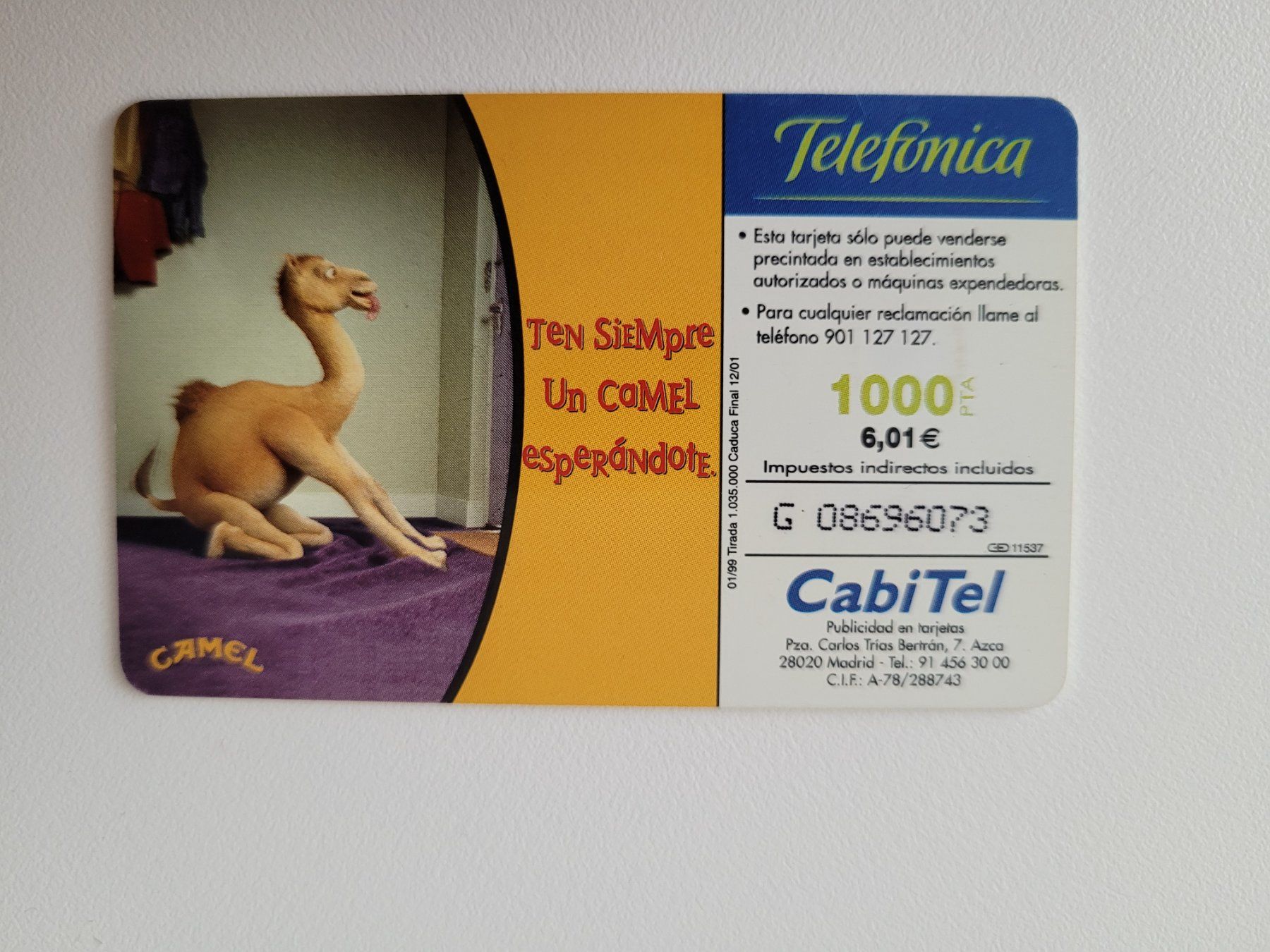 Telefon- & Taxkarten: Telefonkarte Spanien "Camel" – Gebraucht aus Inwil von Flower2325 1