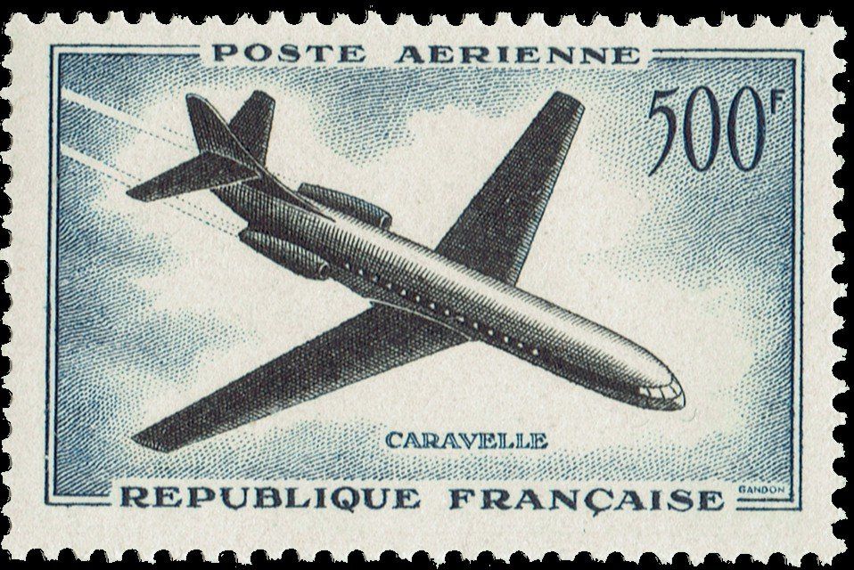 Tutti i francobolli: Frankreich 1957, Caravelle 500f, postfrisch – Nuovo (secondo la descrizione) da Kriens venduto da goofy46