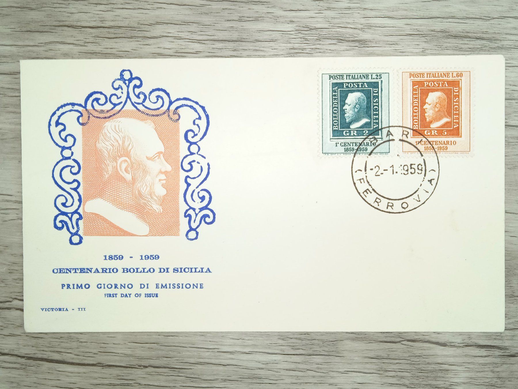 Alle Briefmarken: TR70 Enveloppe + Timbre Italie 1959 – Gebraucht aus Cousset von Patrick_Collections