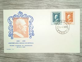 TR70 Enveloppe + Timbre Italie 1959