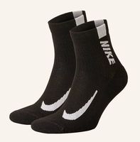 Nike 2er-Pack Laufsocken MULTIPLIER Schwarz EUR 34-38 NEU