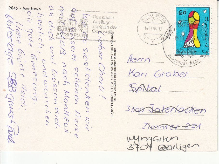 Cartoline postali: Montreux 1994 – Usato da Bürglen TG venduto da StampGraf 1