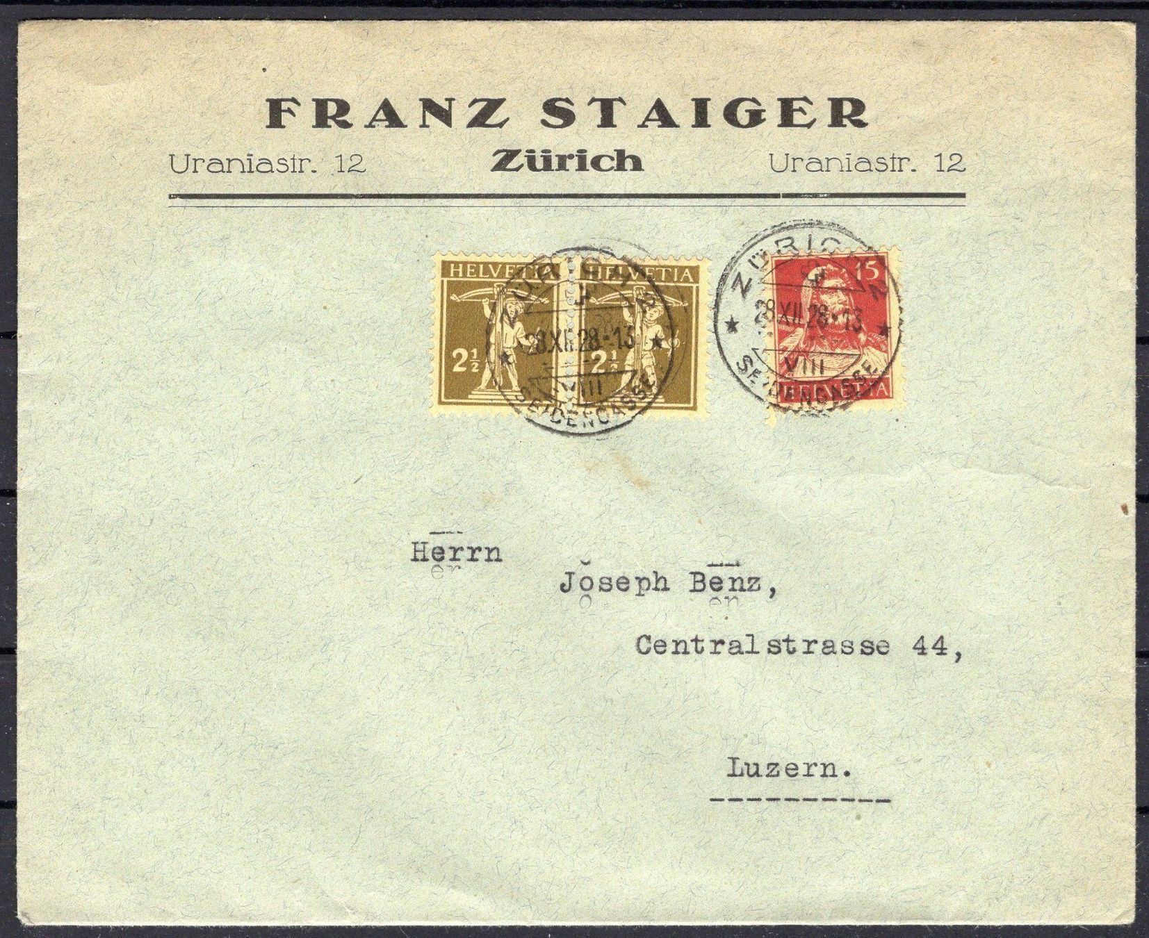 Alle Briefmarken: R1849  /  SUISSE 1928 – Neu (gemäss Beschreibung) aus Ste-Croix von MONT-TAGNAC