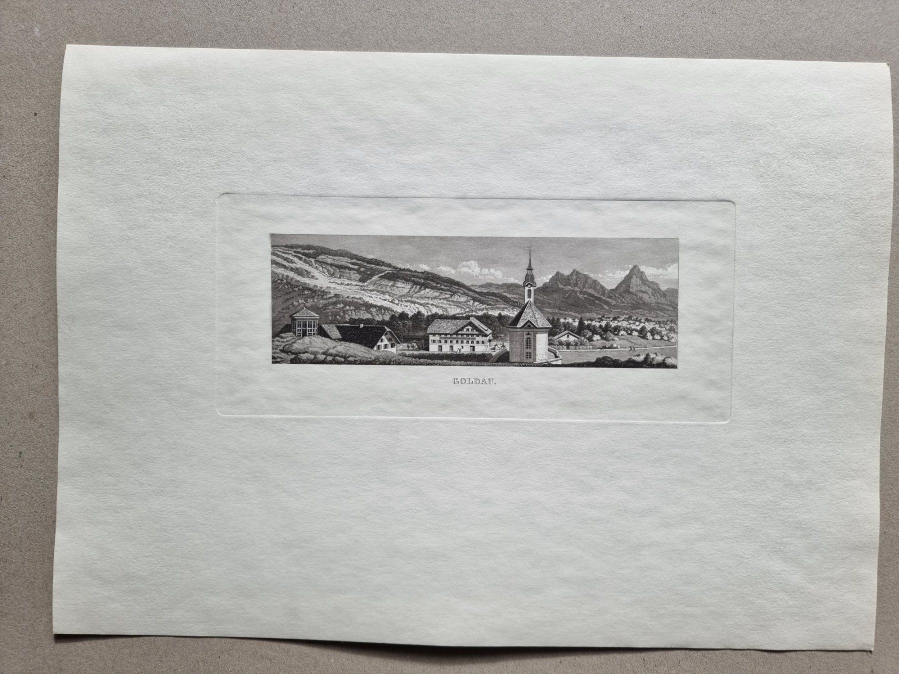 Stiche: GOLDAU AQUATINTA BLATTGRÖSSE CA.34X25CM – Gebraucht aus Gersau von grafik-kunst 1