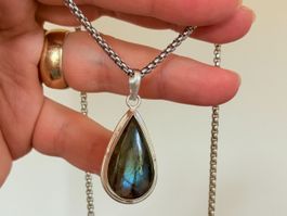 Pendentif Labradorite forme goutte neuf