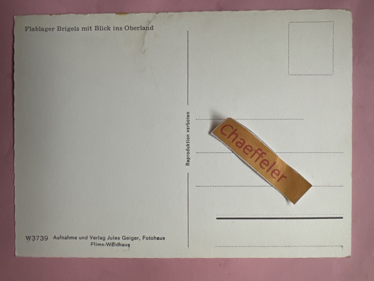 Cartoline postali: Flablager Brigels mit Blick ins Oberland  – Usato da Zürich venduto da Chaeffeler 1