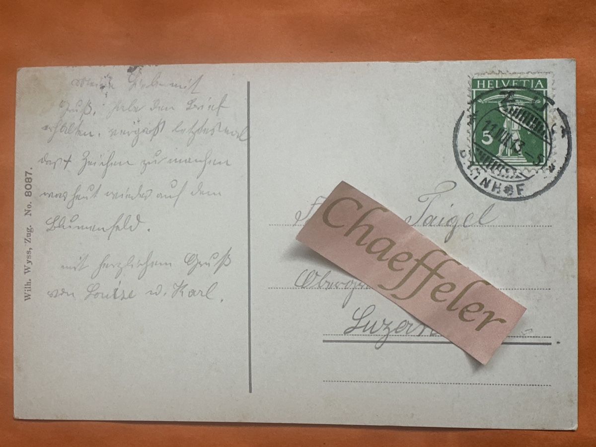 Cartoline postali: 1913 Zug,  St. Michaelskirche – Usato da Zürich venduto da Chaeffeler 1