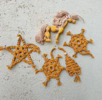 Makramee Weihnachtsdeko Set handgefertigte rustikale Boho