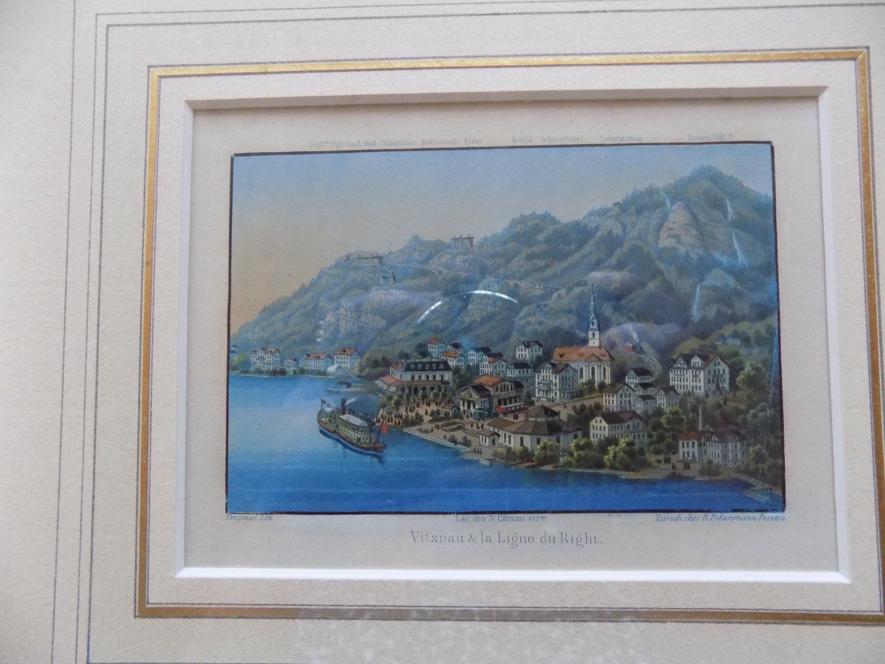 Gravures: Vitznau Rigi Rahmen über Eck vergoldet – D'occasion à Risch par Rischli15 1